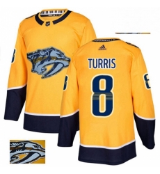 Nashville Predators 8 Kyle Turris Gold Fashion Gold NHL jersey