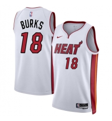 Miami Heat 18 Alec Burks White 2024 Association Edition Stitched Basketball Jersey