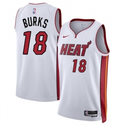 Miami Heat 18 Alec Burks White 2024 Association Edition Stitched Basketball Jersey