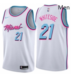 Miami Heat 21 Hassan Whiteside Swingman White City Edition NBA jersey