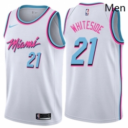 Miami Heat 21 Hassan Whiteside Swingman White City Edition NBA jersey