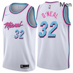 Miami Heat 32 Shaquille ONeal Swingman White City Edition NBA jersey