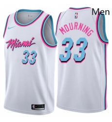 Miami Heat 33 Alonzo Mourning White City Edition NBA jersey