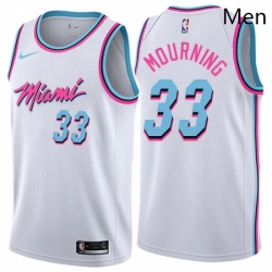 Miami Heat 33 Alonzo Mourning White City Edition NBA jersey