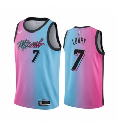 Miami Heat 7 Kyle Lowry Blue Pink NBA Swingman 2020 21 City Edition Jersey