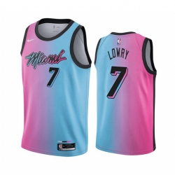 Miami Heat 7 Kyle Lowry Blue Pink NBA Swingman 2020 21 City Edition Jersey