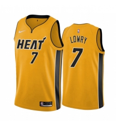 Miami Heat 7 Kyle Lowry Yellow NBA Swingman 2020 21 Earned Edition Jersey