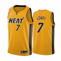 Miami Heat 7 Kyle Lowry Yellow NBA Swingman 2020 21 Earned Edition Jersey