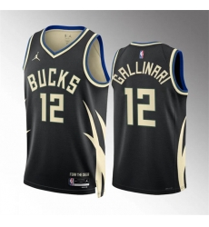 Milwaukee Bucks 12 Danilo Gallinari Black Statement Edition Stitched Basketball Jersey Milwaukee Bucks 12 Danilo Gallinari Black Statement Edition Stitched Basketball Jersey