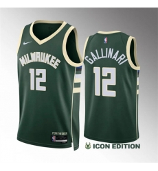 Milwaukee Bucks 12 Danilo Gallinari Green Icon Edition Stitched Basketball Jersey