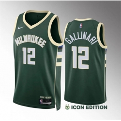 Milwaukee Bucks 12 Danilo Gallinari Green Icon Edition Stitched Basketball Jersey