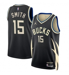 Milwaukee Bucks 15 Tyler Smith Black 2024 Draft Statement Edition Stitched Basketball Jersey