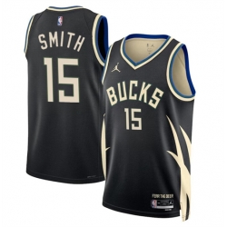 Milwaukee Bucks 15 Tyler Smith Black 2024 Draft Statement Edition Stitched Basketball Jersey