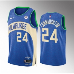 Milwaukee Bucks 24 Pat Connaughton 2023-24 Blue City Edition Stitched Basketball Jersey