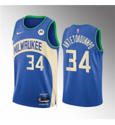 Milwaukee Bucks 34 Giannis Antetokounmpo 2023-24 Blue City Edition Stitched Basketball Jersey Milwaukee Bucks 34 Giannis Antetokounmpo 2023-24 Blue City Edition Stitched Basketball Jersey