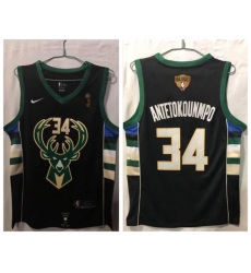 Milwaukee Bucks 34 Giannis Antetokounmpo Black 2021 NBA Finals Champions Swingman Jersey Milwaukee Bucks 34 Giannis Antetokounmpo Black 2021 NBA Finals Champions Swingman Jersey