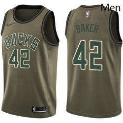 Milwaukee Bucks 42 Vin Baker Swingman Green Salute To Service NBA Jersey