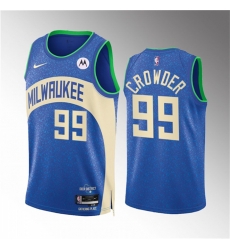 Milwaukee Bucks 99 Jae Crowder 2023-24 Blue City Edition Stitched Basketball Jersey Milwaukee Bucks 99 Jae Crowder 2023-24 Blue City Edition Stitched Basketball Jersey
