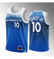Minnesota Timberwolves 10 Mike Conley Jr Blue 2023-24 City Edition Stitched Jersey