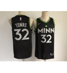 Minnesota Timberwolves 32 Karl Anthony Towns Black 2021 City Edition Swingman Stitched NBA Jersey