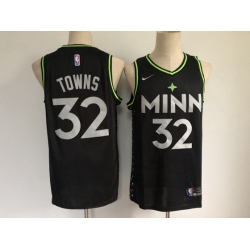 Minnesota Timberwolves 32 Karl Anthony Towns Black 2021 City Edition Swingman Stitched NBA Jersey