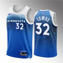 Minnesota Timberwolves 32 Karl Anthony Towns Blue 2023-24 City Edition Stitched Jersey