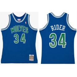 Minnesota Timberwolves 34 Isaiah Rider Jr Blue 1993-94 Throwback Swingman Stitched Jersey