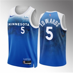 Minnesota Timberwolves 5 Anthony Edwards Blue 2023-24 City Edition Stitched Jersey