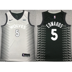 Minnesota Timberwolves 5 Anthony Edwards Grey Black Stitched Jersey