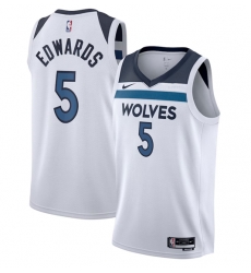 Minnesota Timberwolves 5 Anthony Edwards White Association Edition Stitched Jersey