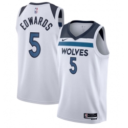 Minnesota Timberwolves 5 Anthony Edwards White Association Edition Stitched Jersey
