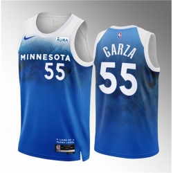 Minnesota Timberwolves 55 Luka Garza Blue 2023-24 City Edition Stitched Jersey