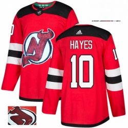 New Jersey Devils 10 Jimmy Hayes Red Fashion Gold NHL Jersey