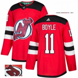 New Jersey Devils 11 Brian Boyle Red Fashion Gold NHL Jersey