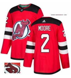 New Jersey Devils 2 John Moore Red Fashion Gold NHL Jersey