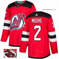 New Jersey Devils 2 John Moore Red Fashion Gold NHL Jersey