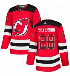 New Jersey Devils 28 Damon Severson Red Drift Fashion NHL Jersey