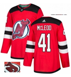 New Jersey Devils 41 Michael McLeod Red Fashion Gold NHL Jersey
