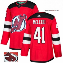 New Jersey Devils 41 Michael McLeod Red Fashion Gold NHL Jersey