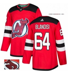 New Jersey Devils 64 Joseph Blandisi Red Fashion Gold NHL Jersey