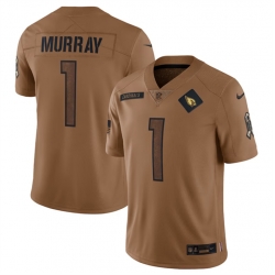 Arizona Cardinals 1 Kyler Murray 2023 Brown Salute To Service Limited Stitched Football Jersey