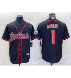 Arizona Cardinals 1 Kyler Murray Black With Patch Cool Base Stitched Baseball Jersey