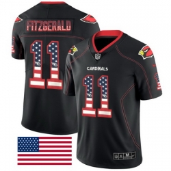 Arizona Cardinals 11 Larry Fitzgerald Black NFL Elite USA Flag Fashion Jersey