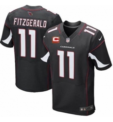 Arizona Cardinals 11 Larry Fitzgerald ELITE ALTERNATE C PATCH JERSEY BLACK