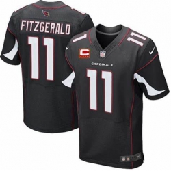 Arizona Cardinals 11 Larry Fitzgerald ELITE ALTERNATE C PATCH JERSEY BLACK