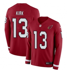 Arizona Cardinals 13 Christian Kirk Red Team Color Stitched NFL Limited Therma Long Sleeve Jersey