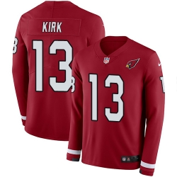 Arizona Cardinals 13 Christian Kirk Red Team Color Stitched NFL Limited Therma Long Sleeve Jersey
