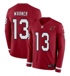 Arizona Cardinals 13 Kurt Warner Red Team Color Stitched NFL Limited Therma Long Sleeve Jersey Arizona Cardinals 13 Kurt Warner Red Team Color Stitched NFL Limited Therma Long Sleeve Jersey