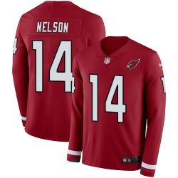 Arizona Cardinals 14 J J Nelson Red Team Color Stitched NFL Limited Therma Long Sleeve Jersey