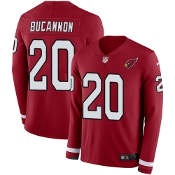 Arizona Cardinals 20 Deone Bucannon Red Team Color Stitched NFL Limited Therma Long Sleeve Jersey